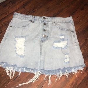 light washed skirt
